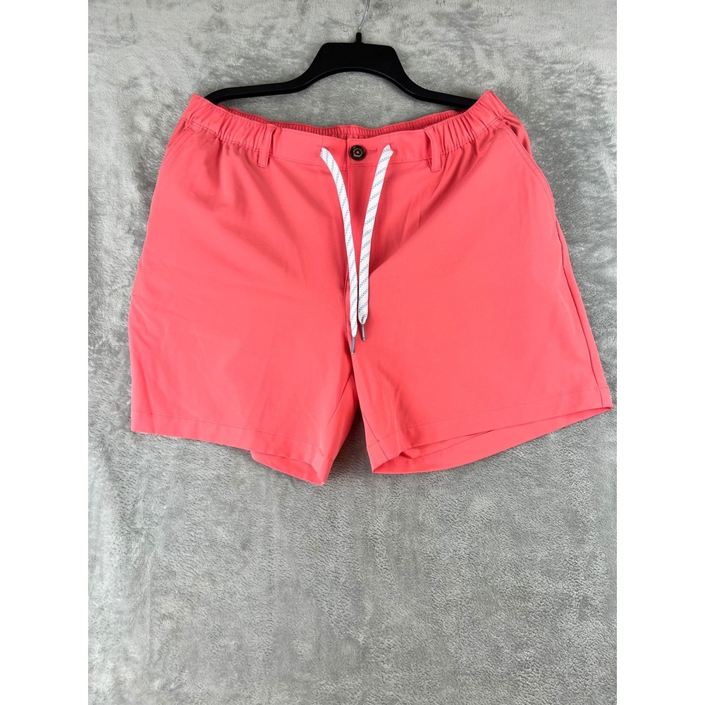 Chubbies Mens Coral Pink Shorts Elastic Waist Drawstring vacationwear